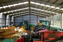 Semi-enclosed implement shed NZ