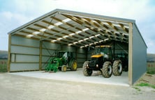 Open front tractor shed
