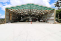 Helicopter hangar with 5m bays and open storage